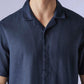 Men's Solid Loose Fit Resort Collar Redloop Shirt - Detail View