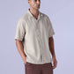 Men's Solid Loose Fit Resort Collar Redloop Shirt - Styleshot View