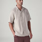 Men's Solid Loose Fit Resort Collar Redloop Shirt - Logo View
