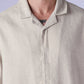 Men's Solid Loose Fit Resort Collar Redloop Shirt - Detail View