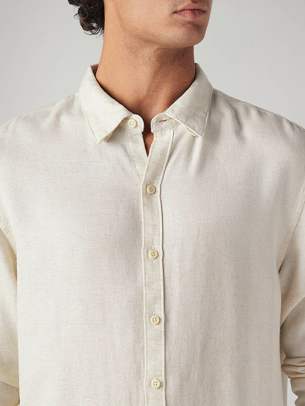 Men's Solid Slim Fit Linen Shirt - 20 View