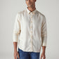 Men's Redloop Solid Slim Fit Linen Shirt - Front View