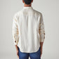 Men's Redloop Solid Slim Fit Linen Shirt - Back View