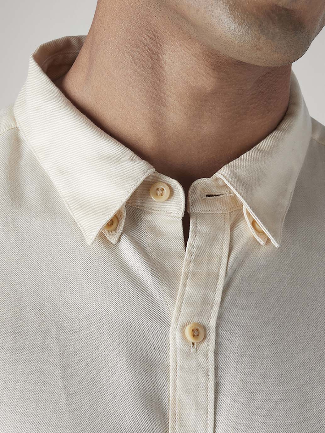 Men's Redloop Solid Slim Fit Linen Shirt - Detail View