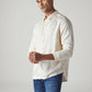 Men's Redloop Solid Slim Fit Linen Shirt - Side View
