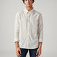 Men's Solid Slim Fit Linen Shirt - Front View