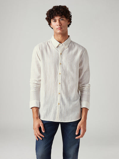 Men's Solid Slim Fit Linen Shirt