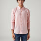 Men's Striped Slim Fit Linen Shirt - Front View