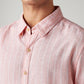 Men's Striped Slim Fit Linen Shirt - Detail View