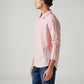 Men's Striped Slim Fit Linen Shirt - Side View