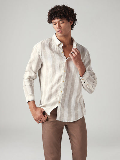 levi's Men's Striped Slim Fit Linen Shirt-picture-26