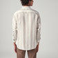 Men's Striped Slim Fit Linen Shirt - Back View