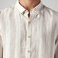 Men's Striped Slim Fit Linen Shirt - Detail View