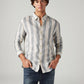 Men's Striped Slim Fit Linen Shirt - Styleshot View