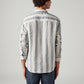 Men's Striped Slim Fit Linen Shirt - Back View