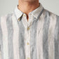 Men's Striped Slim Fit Linen Shirt - Detail View