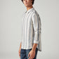 Men's Striped Slim Fit Linen Shirt - Side View