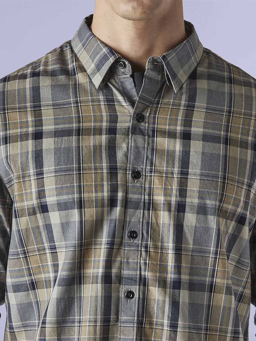 Men's Checkered Slim Fit Redloop Shirt - 0afda18e-e7e0-484c-a882-35e9c1027425 View