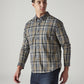 Men's Checkered Slim Fit Redloop Shirt - Side View