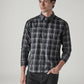 Men's Checkered Slim Fit Redloop Shirt - Logo View