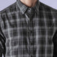 Men's Checkered Slim Fit Redloop Shirt - Detail View