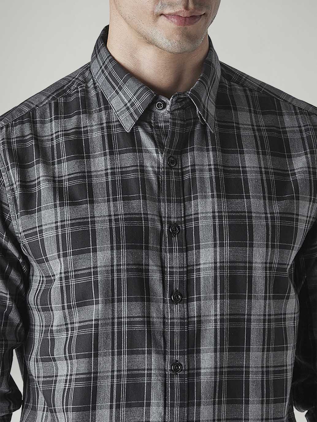 Men's Checkered Slim Fit Redloop Shirt - 20 View