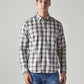 Men's Checkered Slim Fit Redloop Shirt - Front View