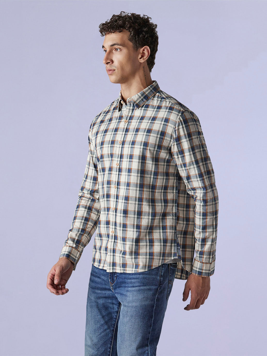 Men's Checkered Slim Fit Redloop Shirt - 4c48ccf5-3a13-4a40-82bd-763997f7392d View
