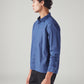 Men's Solid Slim Fit Linen Shirt - Side View