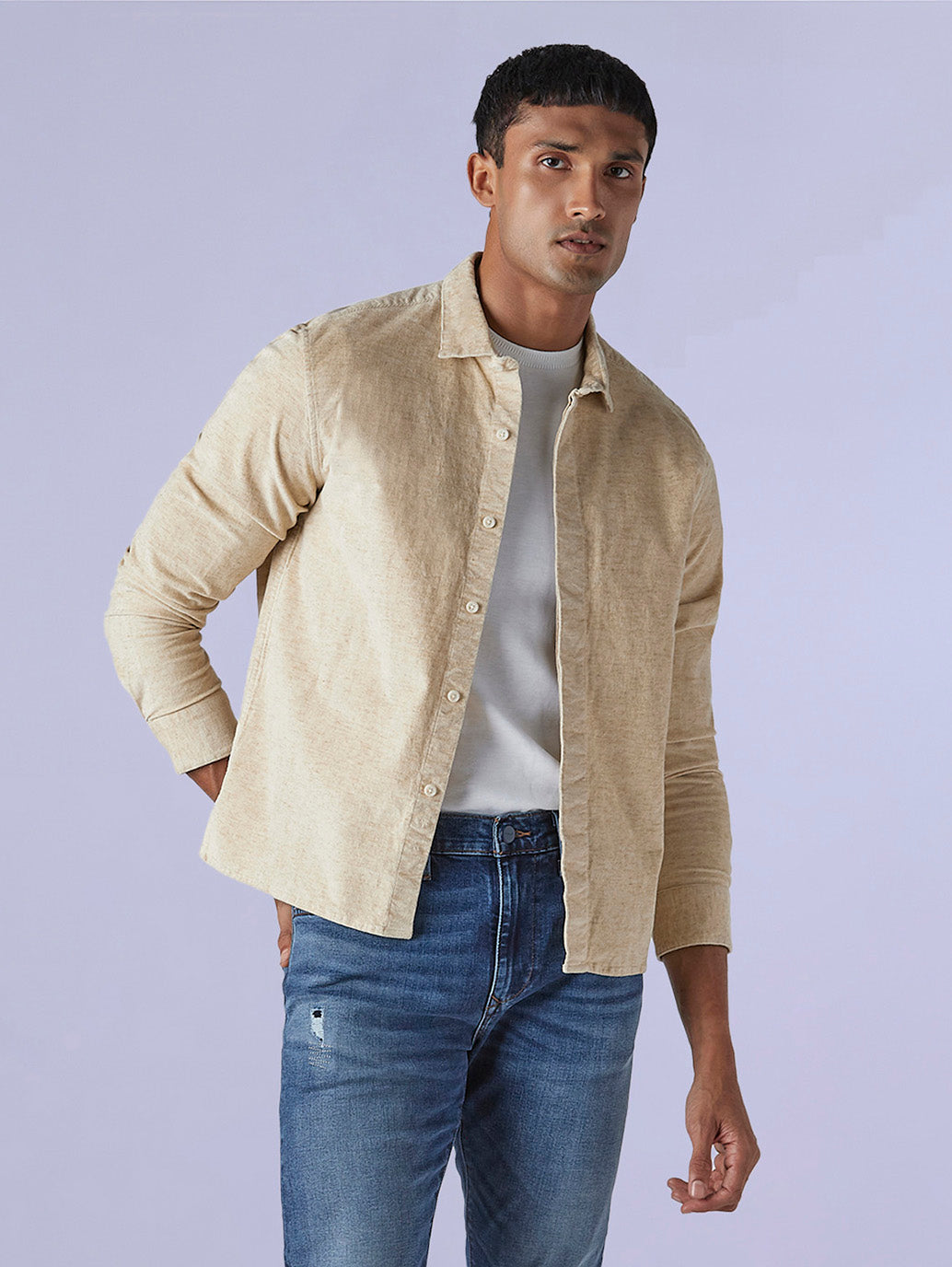 Men's Redloop Solid Slim Fit Corduroy Shirt