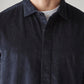 Men's Solid Slim Fit Corduroy Redloop Shirt - Detail View