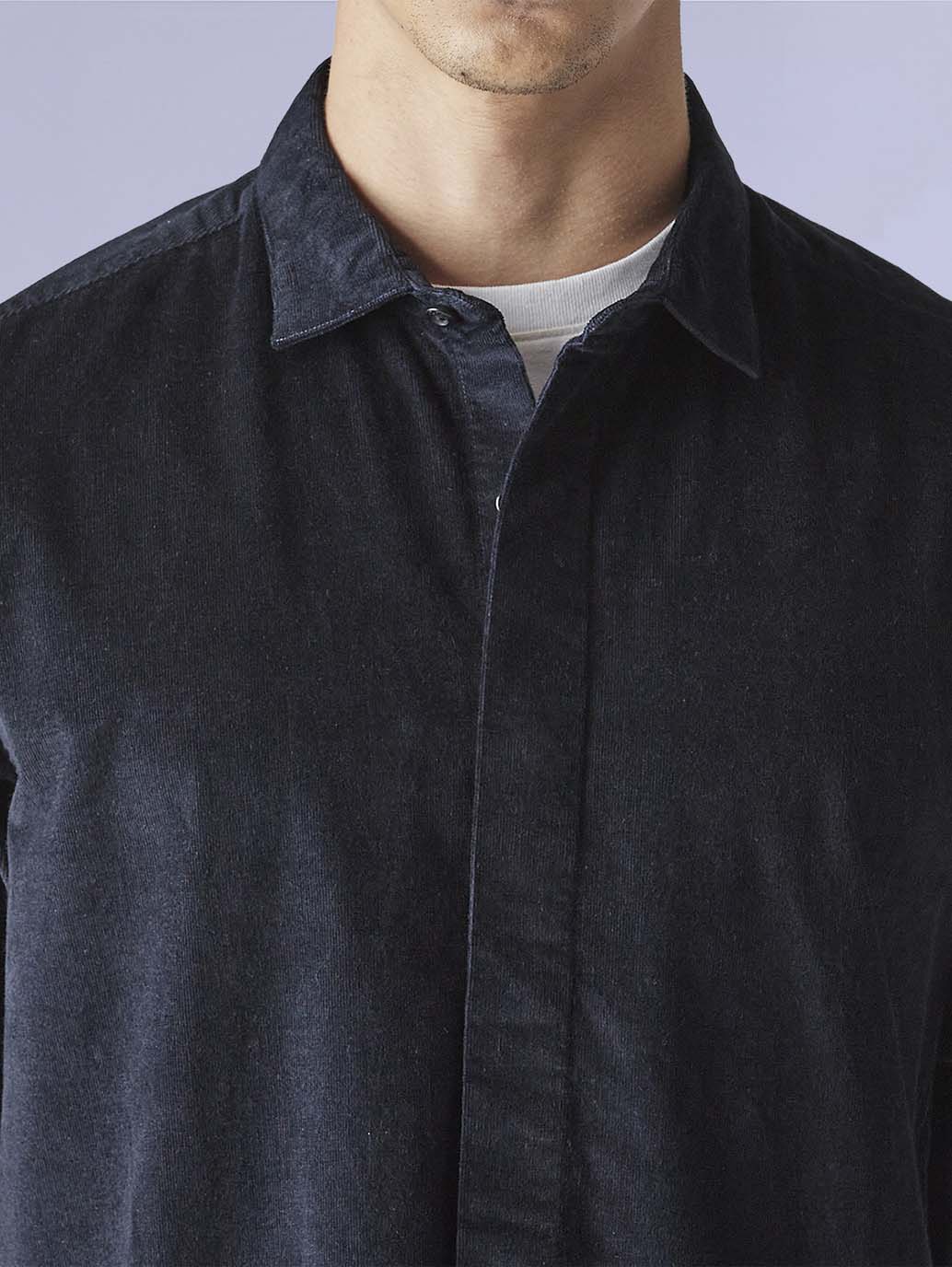 Men's Solid Slim Fit Corduroy Redloop Shirt - f62f3b06-ab4d-45e4-a105-7987d6a197af View