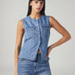 Women's Solid Regular Fit Denim Top - Styleshot View