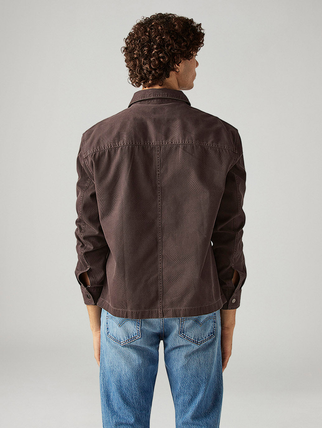 Men's Solid Boxy Fit Overdyed Shirt - Back View