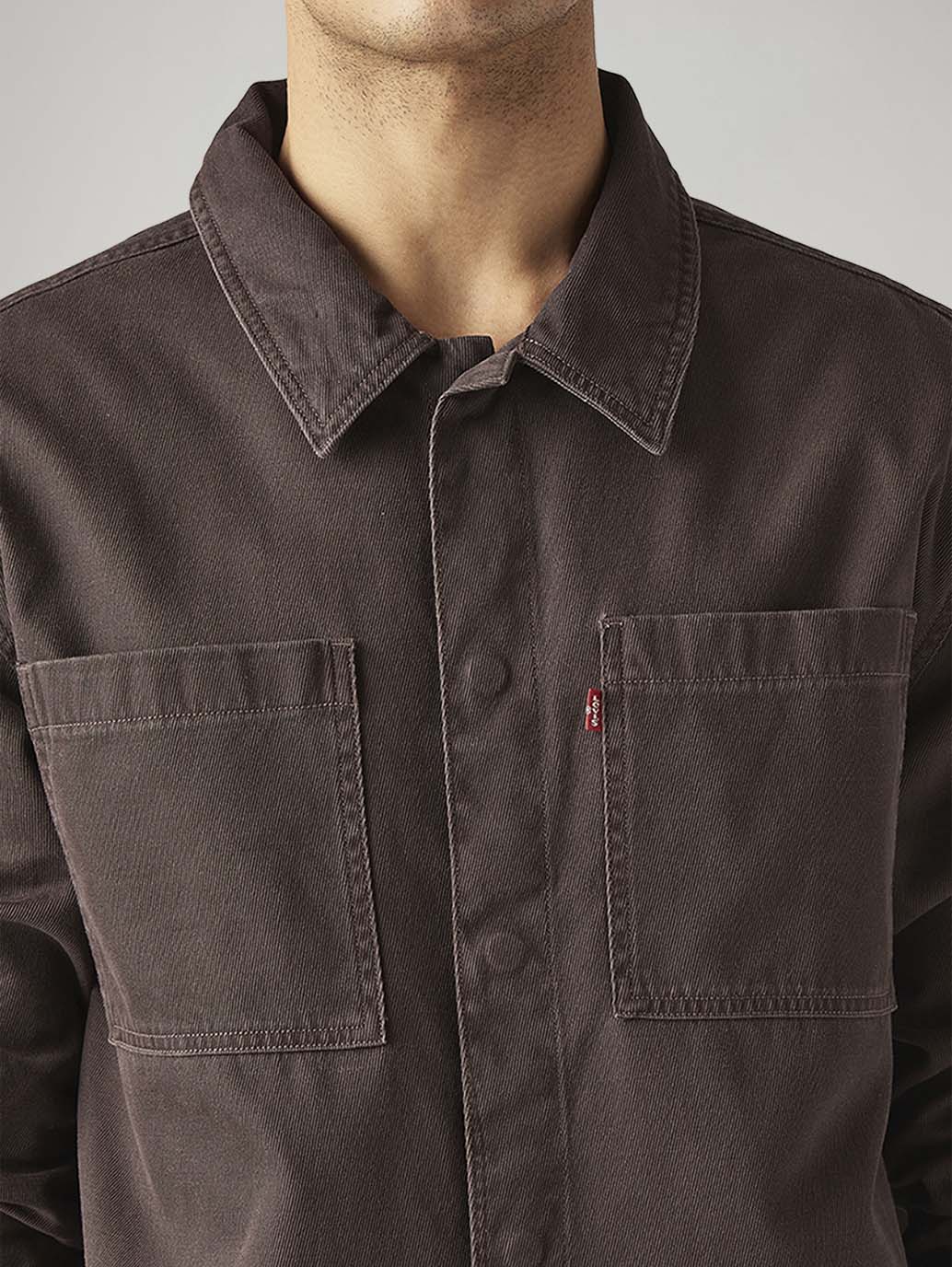 Men's Solid Boxy Fit Overdyed Shirt - Detail View