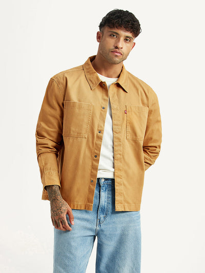levi's Men's Solid Tan Relaxed Fit Shirt-picture-41