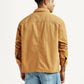 Men's Solid Tan Relaxed Fit Shirt - Back View