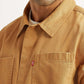 Men's Solid Tan Relaxed Fit Shirt - Detail View