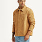 Men's Solid Tan Relaxed Fit Shirt - Side View