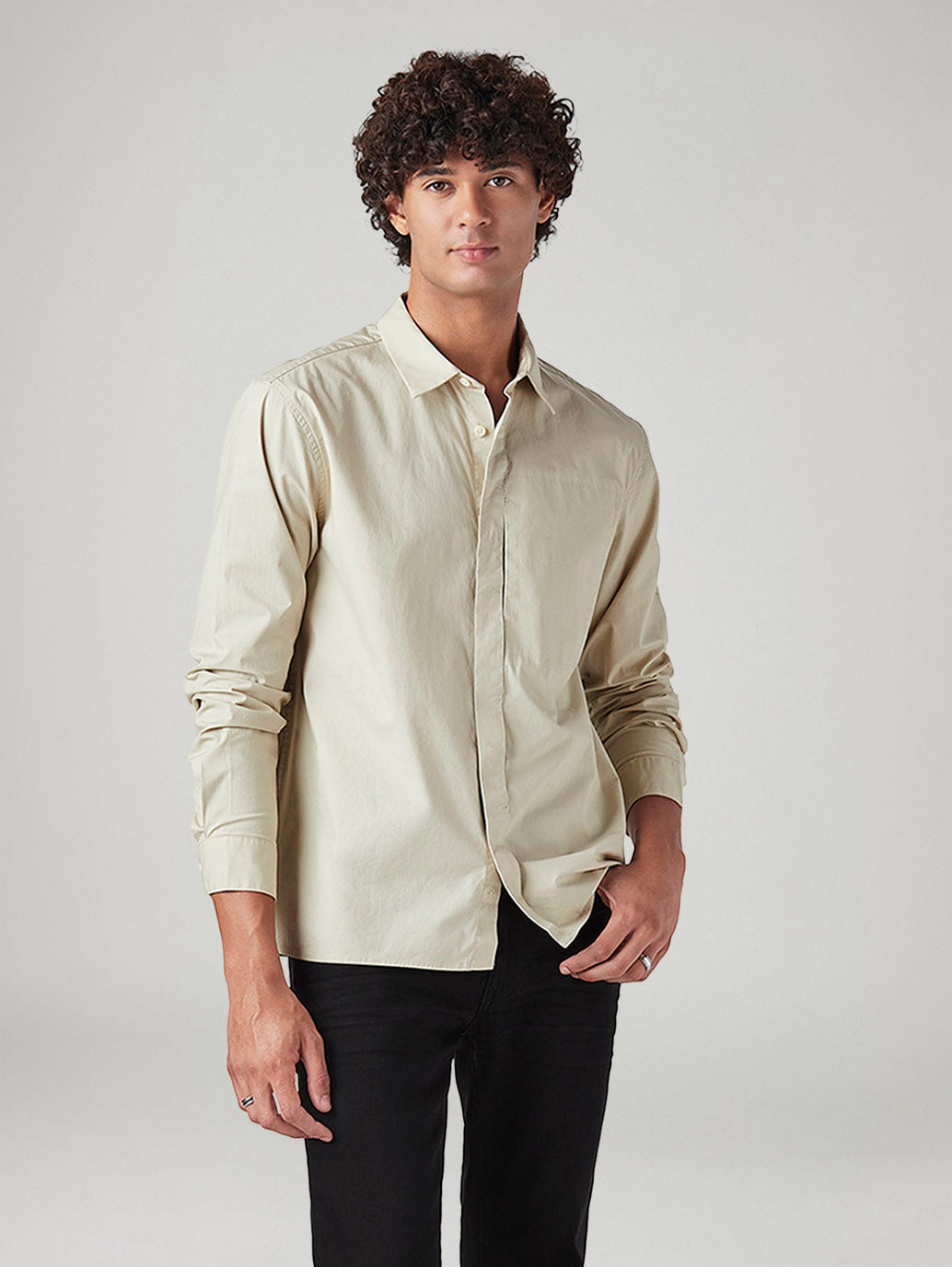 Men's Solid Slim Fit Shirt - Styleshot View