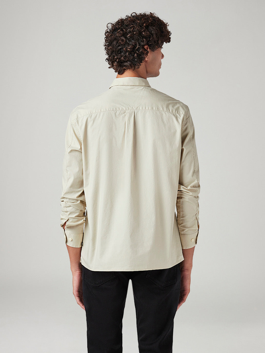Men's Solid Slim Fit Shirt - Back View
