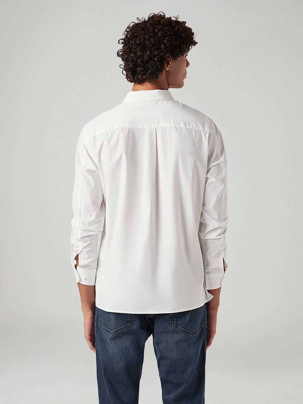 Men's Solid Slim Fit Shirt - Back View