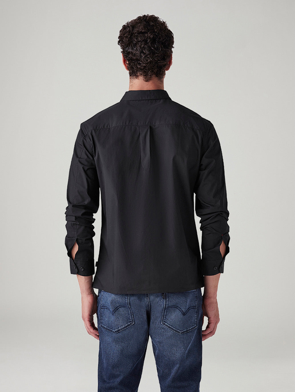 Men's Solid Slim Fit Shirt - Back View