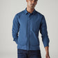 Men's Solid Slim Fit Redloop Poplin Shirt - Front View