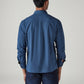 Men's Solid Slim Fit Redloop Poplin Shirt - Back View