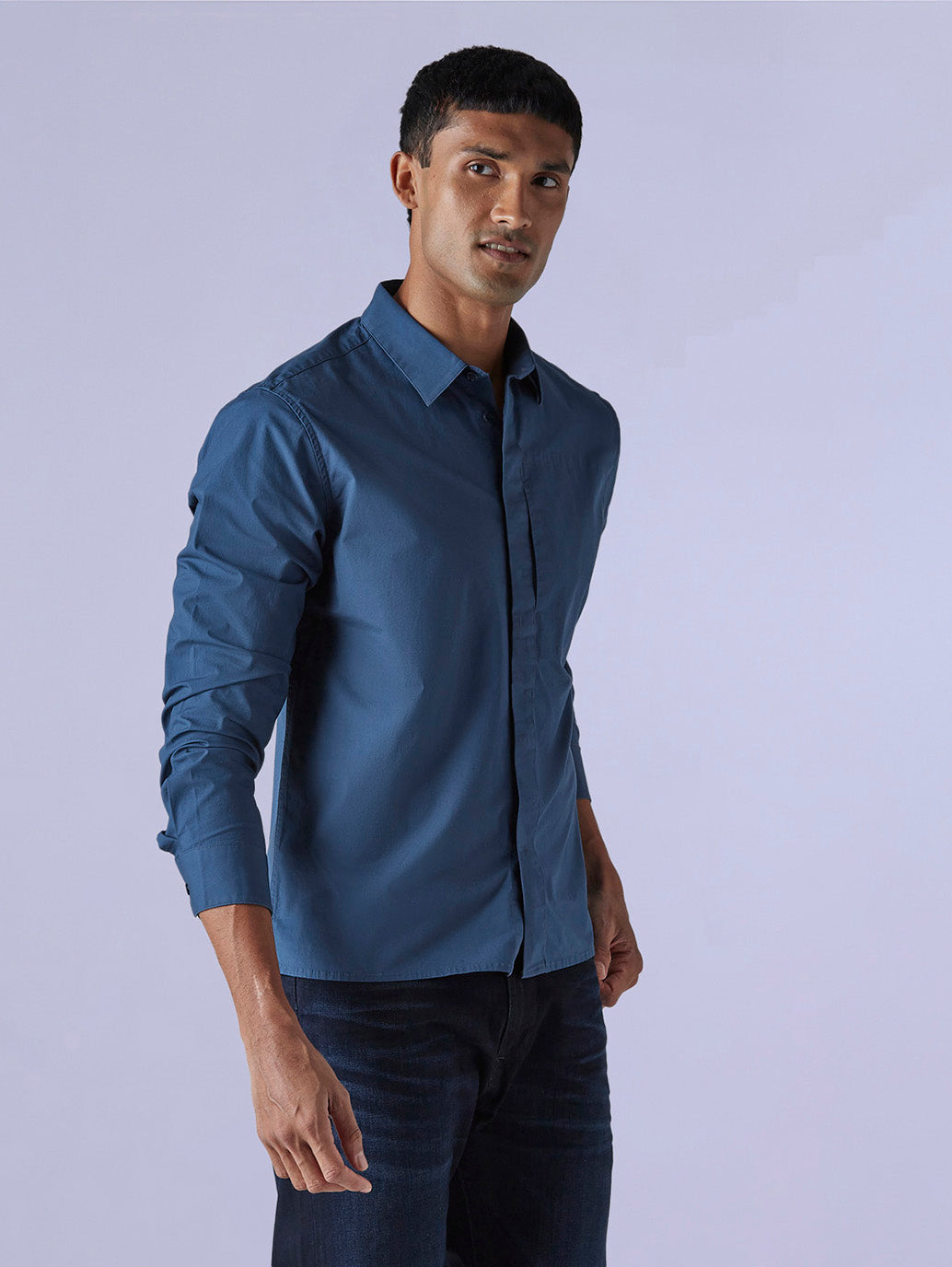 Men's Solid Slim Fit Redloop Poplin Shirt - f3186c4f-ad24-4d17-ae9e-8a83a514b50c View