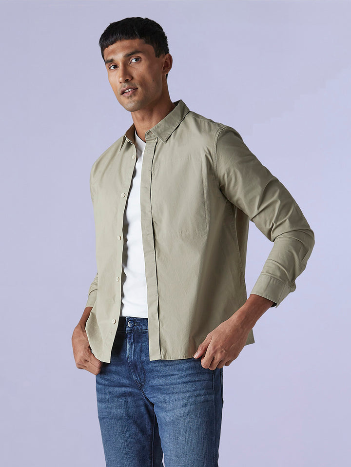 Men's Redloop Solid Slim Fit Poplin Shirt