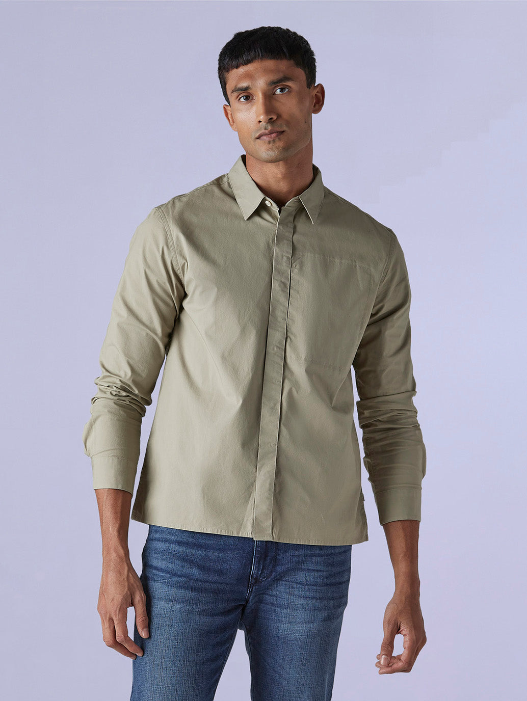 Men's Redloop Solid Slim Fit Poplin Shirt - 241951ab-6e0b-4751-85e8-b5e824c105df View