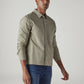 Men's Redloop Solid Slim Fit Poplin Shirt - Side View
