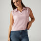 Women's Lace Light Pink Collar Neck Top - Styleshot View